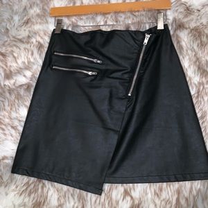 Black leather skirt